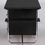 Restored Bauhaus Oak Writing Desk Designed by Jindrich Halabala, 1930s, Czechia