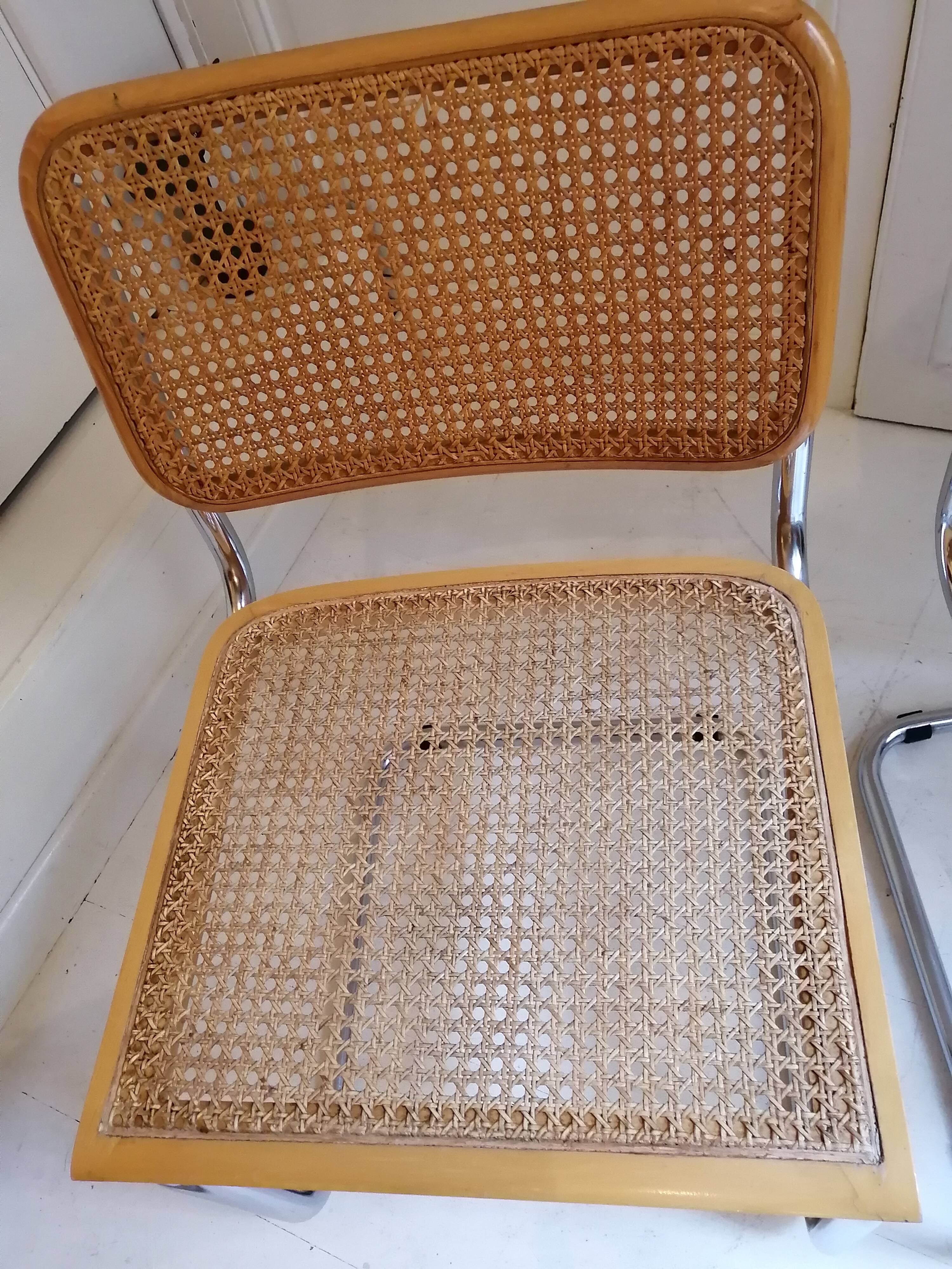 Cesca chairs, B32 by Marcel Breuer