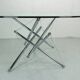 Theodore Waddell for Cassina 714 Tensegrity Chromed Steel Dining Table, 1980s