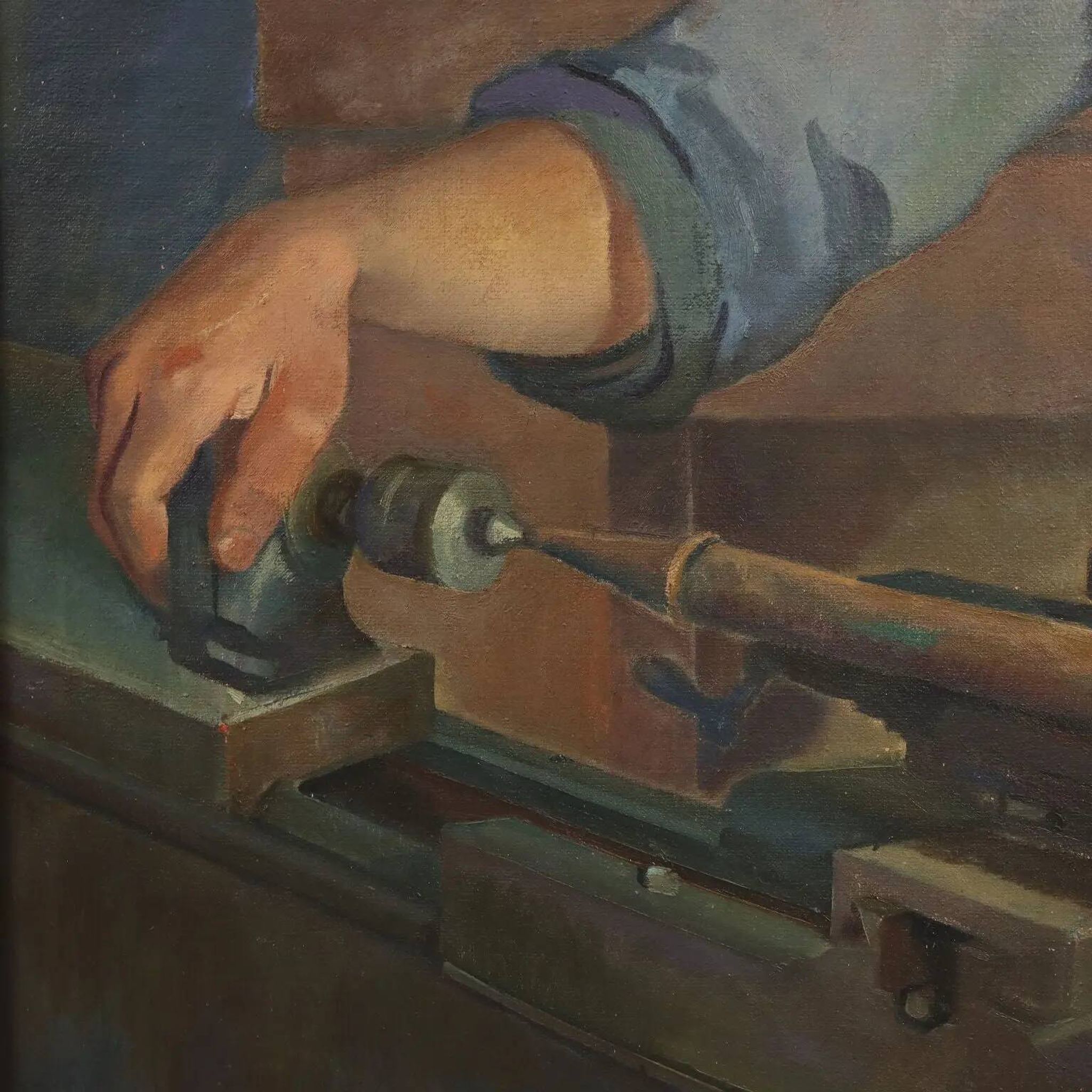 Modern painting signed by Mario Venzo, oil on canvas, Italy, 1950.