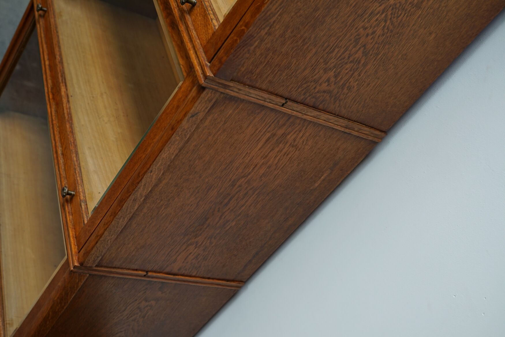 German oak bookcase with folding doors, ca 1900