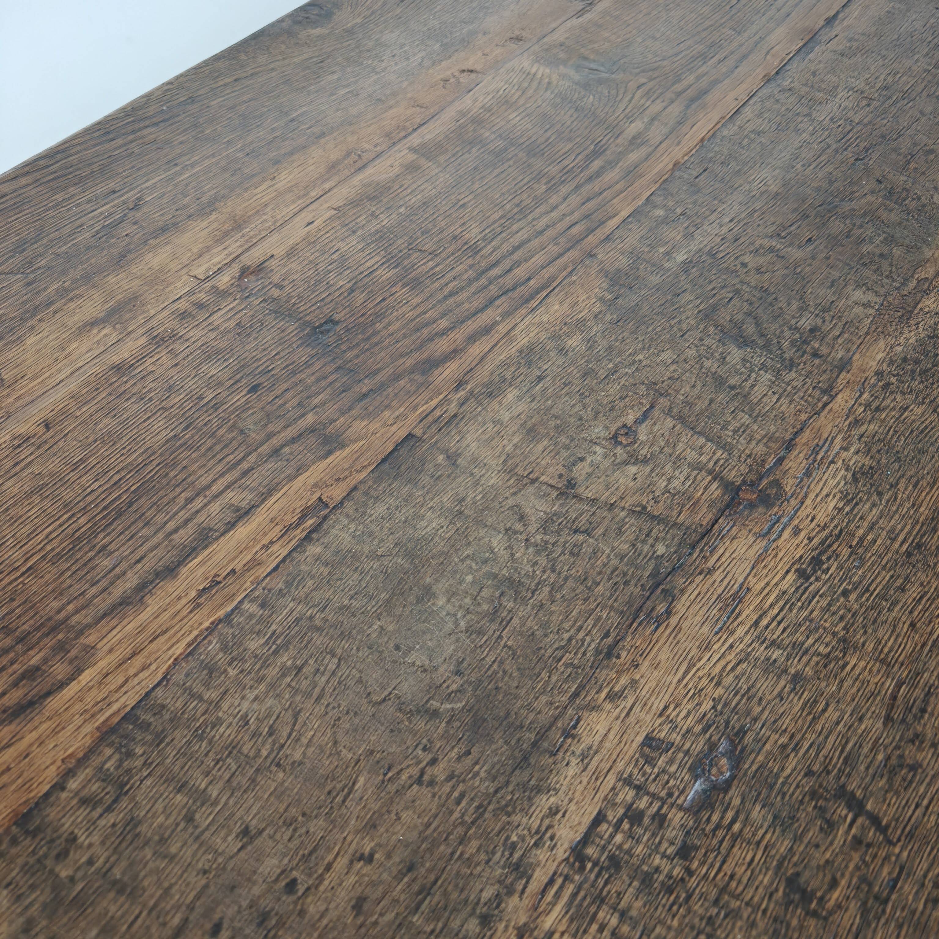 French Oak Farmhouse Table, 19th Century