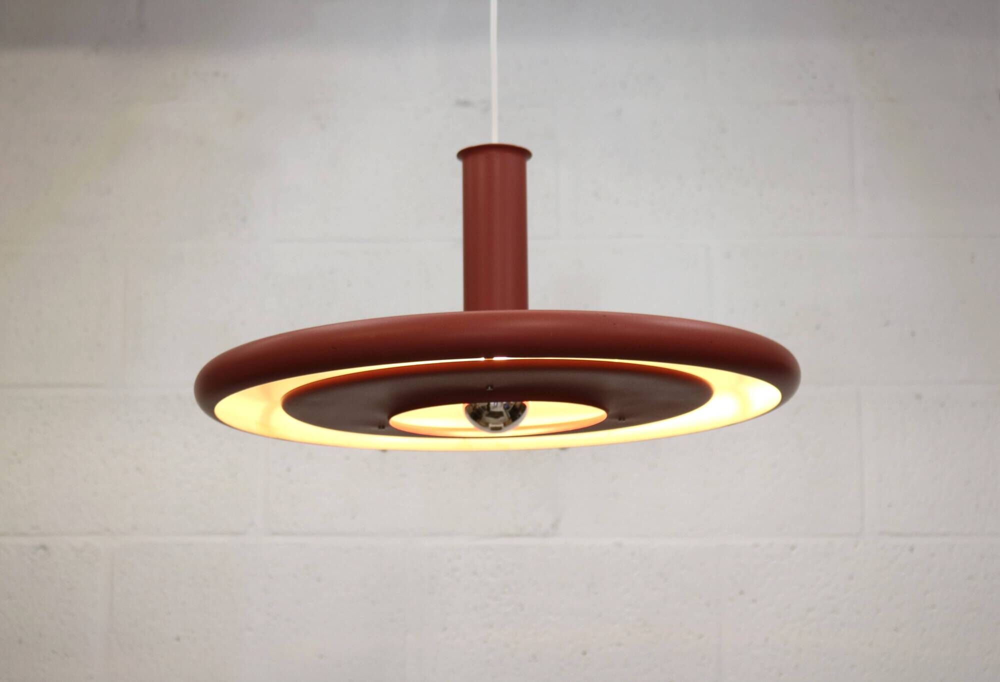 Pink XL Fog & Morup Optima Pendant Lamp: Hans Due Design, Denmark 1970s