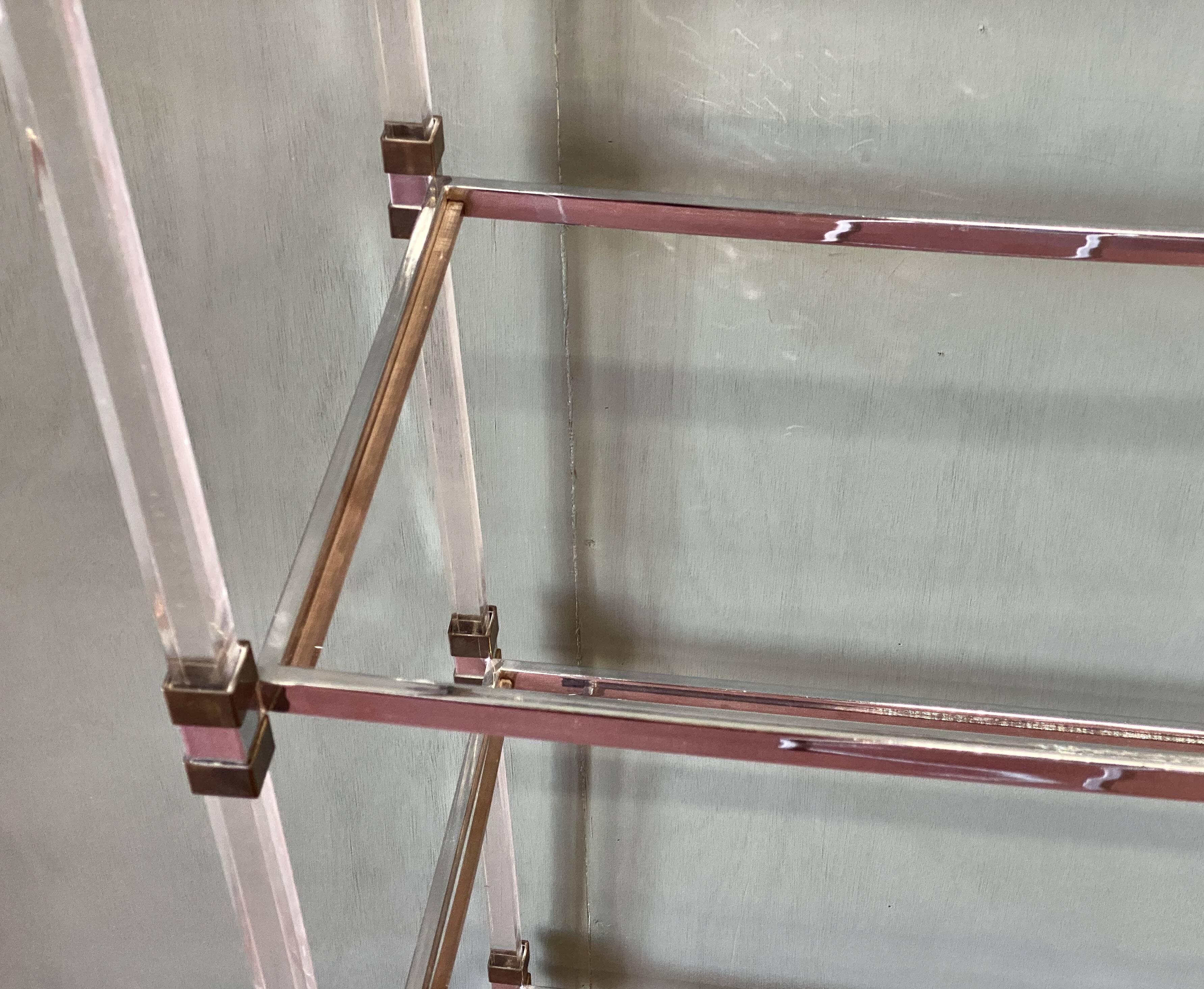 70s shelf in plexiglas and smoked glass