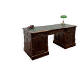 Classic English Desk Green Leather Inlay