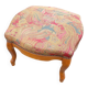 Louis XV style footrest stool pouffe wood and fabric