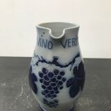 Former betschdorf pitcher blue sandstone enamelled decor vintage vines