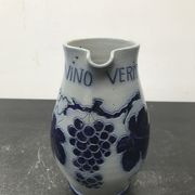 Ancien pichet betschdorf grès bleu émaillé décor vignes vintage