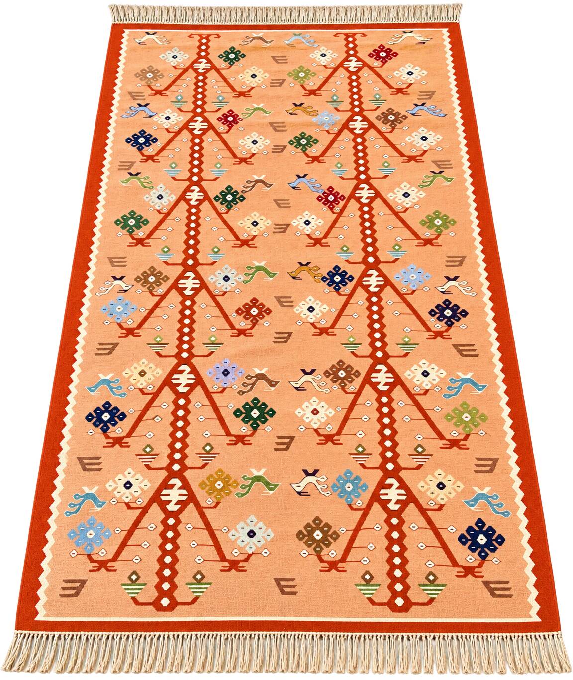 Rare Kotel Kilim "Tree of Life" Vintage Peach Background - 208 x 118 cm