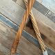 Duo of vintage rattan carpet beaters from the 70s