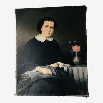 Old painting portrait of a woman