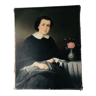 Old painting portrait of a woman