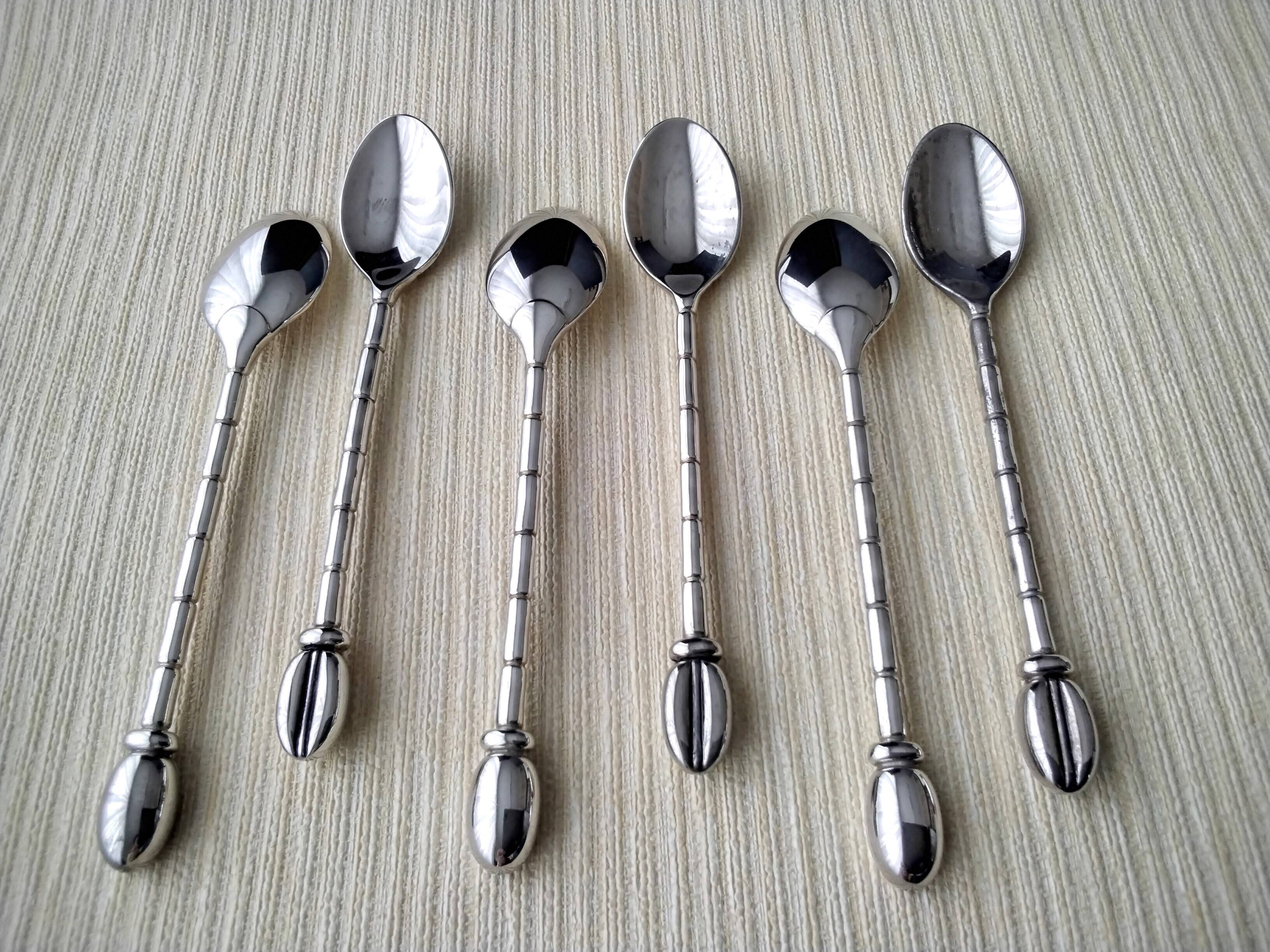 Box of 6 silver-plated mocha spoons Siléa
