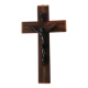 Crucifix ancien métal et bois