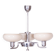 Bauhaus Chandelier in Chrome-Plated Steel and Opaline Glass, Czech, 1930s