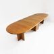 Vintage Danish Large Oval Extendable Dining Table XL 1960s