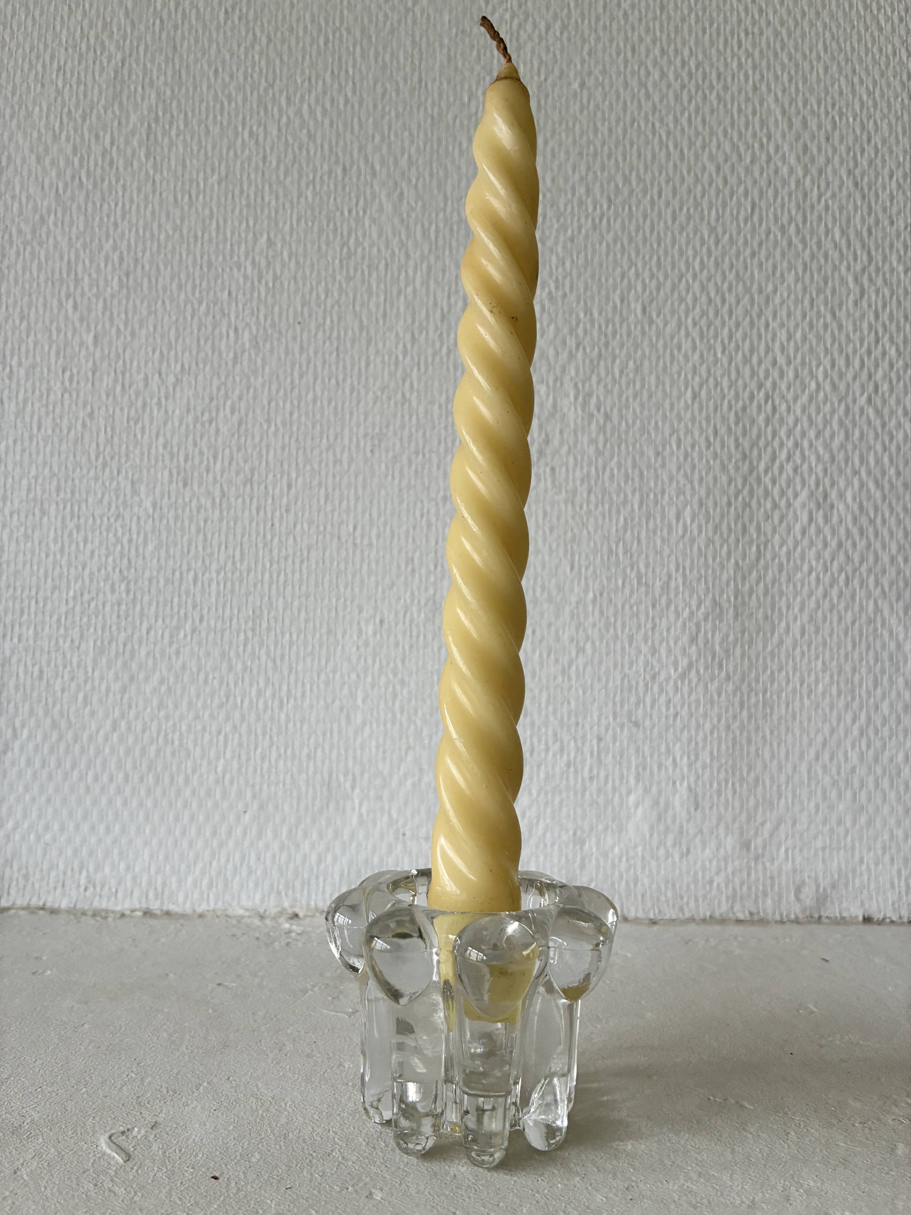 Vintage glass candlestick from Reims