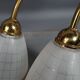 Pair of wall sconces frosted glass & brass 50