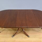 English Style Mahogany Extendable Pedestal Table - 1960