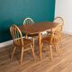 Retro Blonde Ercol Model 383 Dining Table & Four Model 370 Windsor Kitchen Dining Chairs