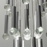Chandelier 8 lights 24 pendants sciolari 70s vintage modern