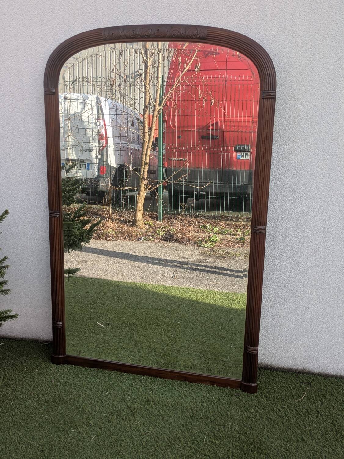 Large Art Deco mirror 162cm, vintage 1950s