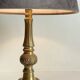 MASSIVE BRASS LAMP and VINTAGE Velvet