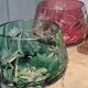 Set of 4 vintage coloured cut crystal wine glasses