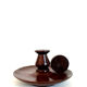 Scandinavian teak hand candle holder
