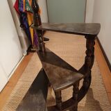 old turned wooden library staircase