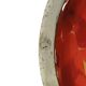 Art Nouveau sugar bowl, silver-plated brass, orange glass, Germany, early 20th century