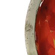 Art Nouveau sugar bowl, silver-plated brass, orange glass, Germany, early 20th century