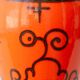Dutch Orange Gouda Ceramic Table Lamp 'Tokio', 1970s, New Black Linen Shade