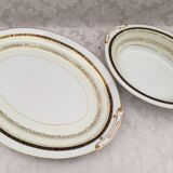 Two luxury porcelain service dishes art japan