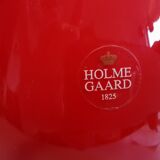 Lamp base in deep red glass, from Danish Holmegaard glassworks