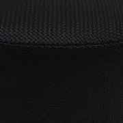 Contemporary Upholstered In Black Braided Lambskin Circular Pouff