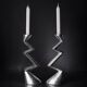 Pair of zigzag candlesticks, England, 1980