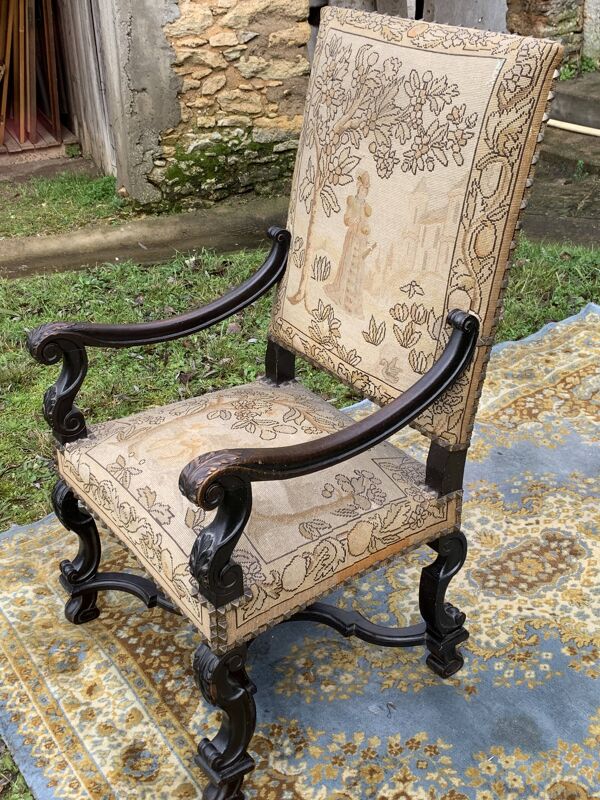 Fauteuil style louis xiii