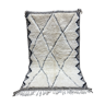 White wool rug embossed with frame 156x255cm