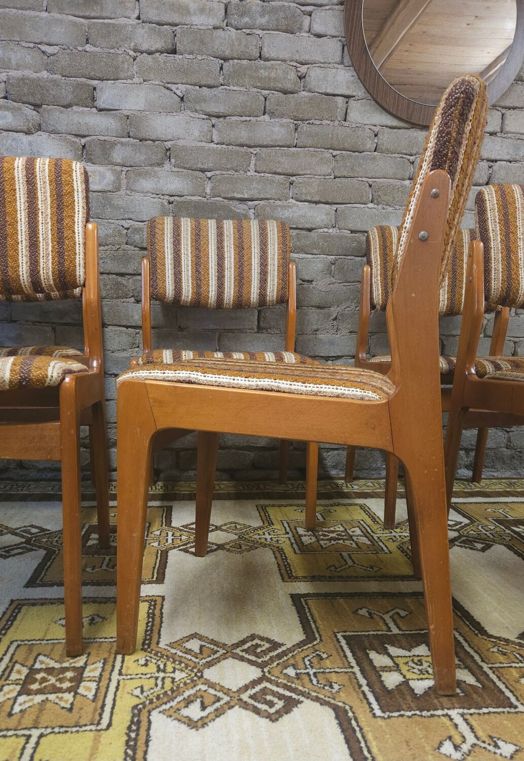 Set of 6 vintage Scandinavian chairs from the 1970s