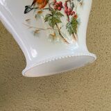 Opaline pendant lamp-Bird decoration-60s