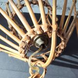 Vintage rattan pendant – France, 1970s – in the style of Louis
