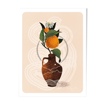 Illustration "Vase and clementines" A4
