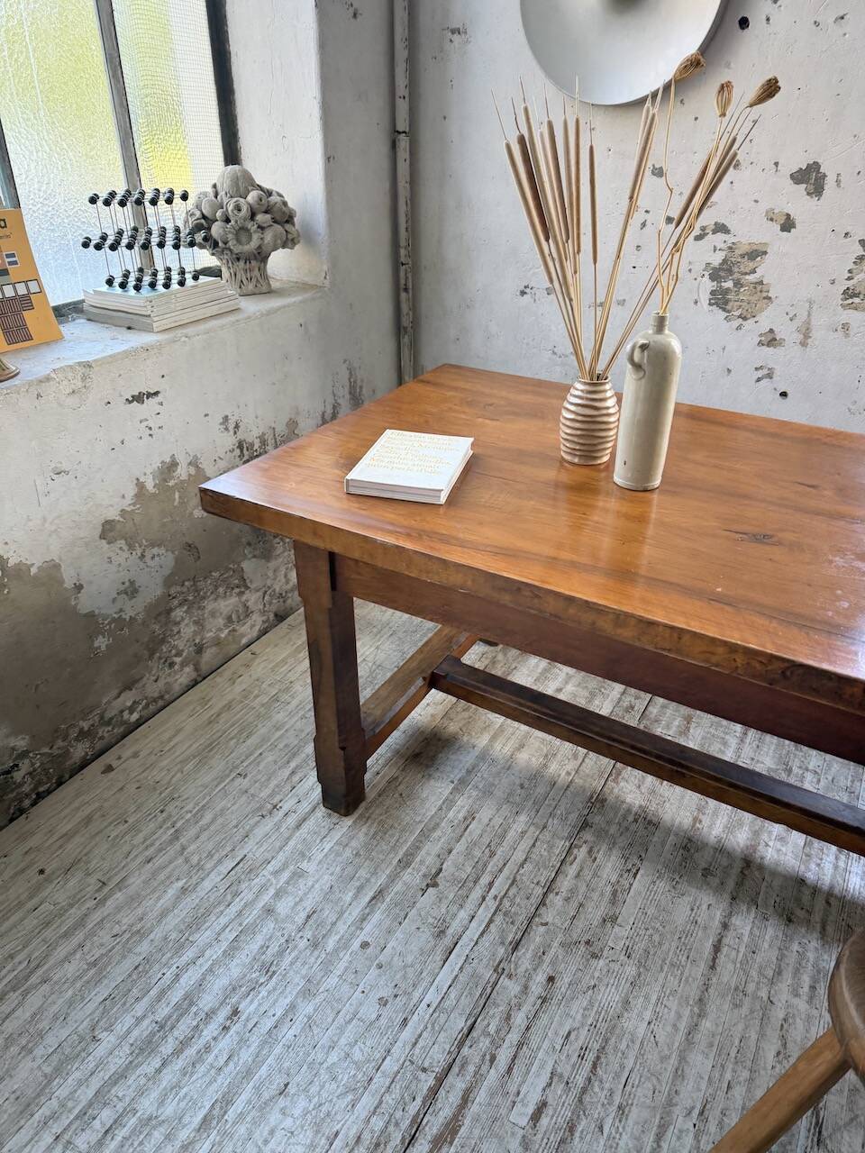 Rustic farmhouse table, solid oak, 2m