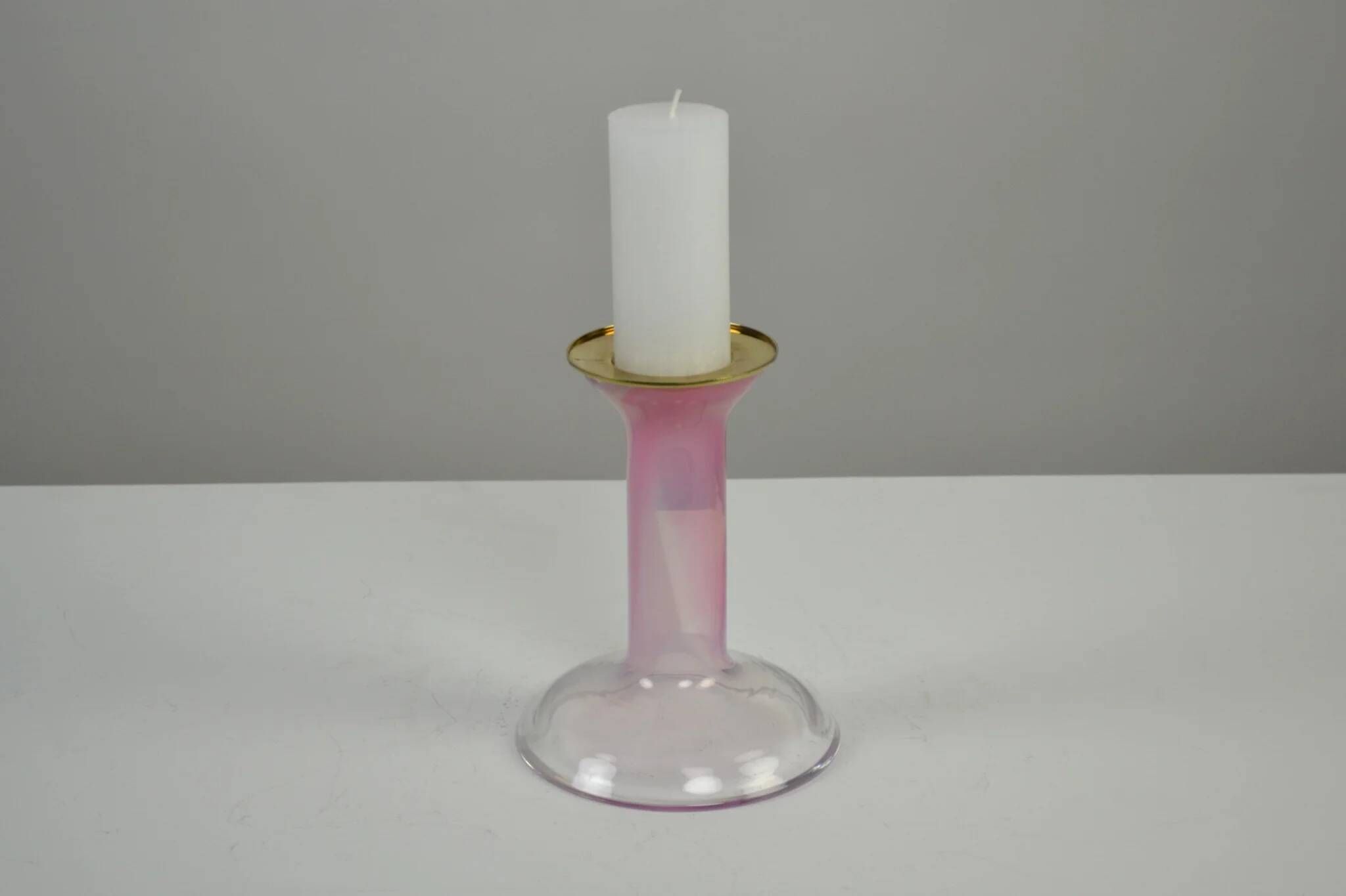 Full Lead Crystal Candle holder by Hanne Dreutler for Studio Åhus, Sweden, 1980