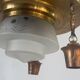 Art Deco ceiling light in copper and glass, 1940s, Germany
