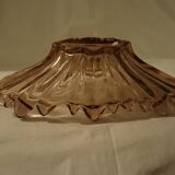 Vintage oval bowl in thick glass, mauve colour.