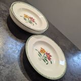 Lot of 6 antique deep plates Digoin Sarreguemines model Boby in very good condition.