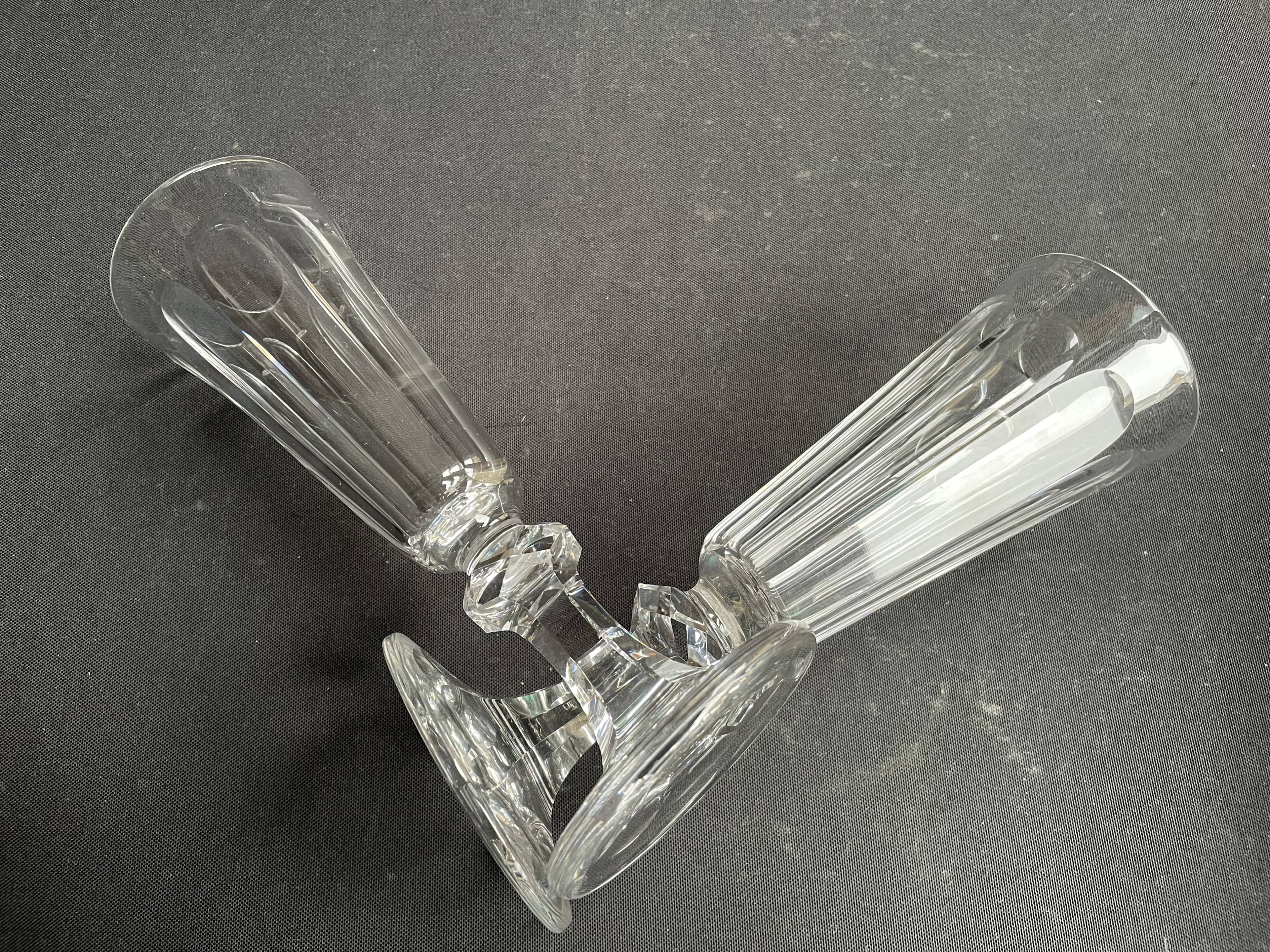 6 Baccarat/Saint Louis champagne flutes - 19th century