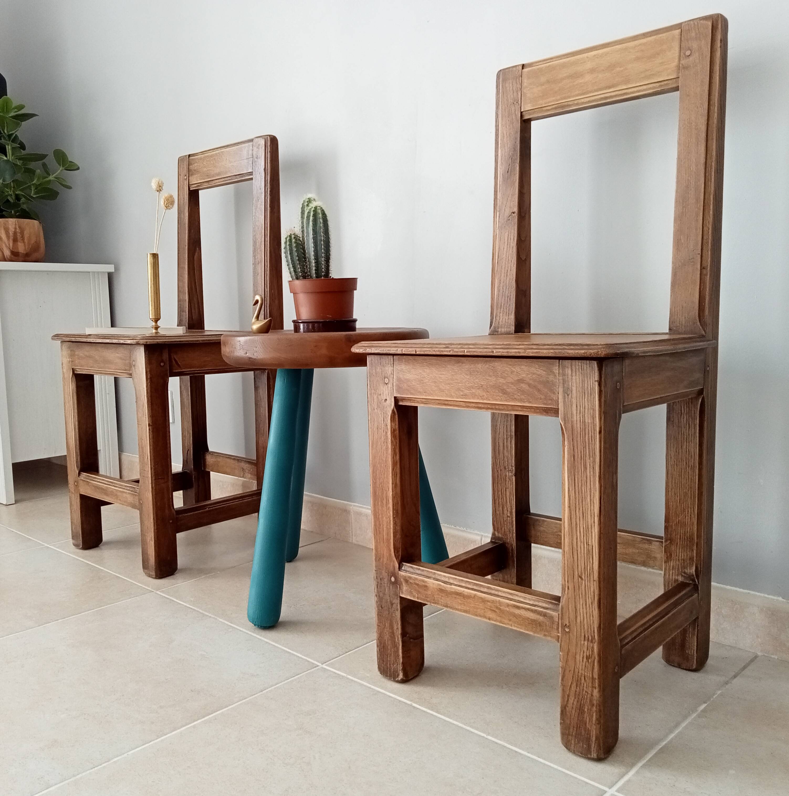 Antique chairs in solid walnut
